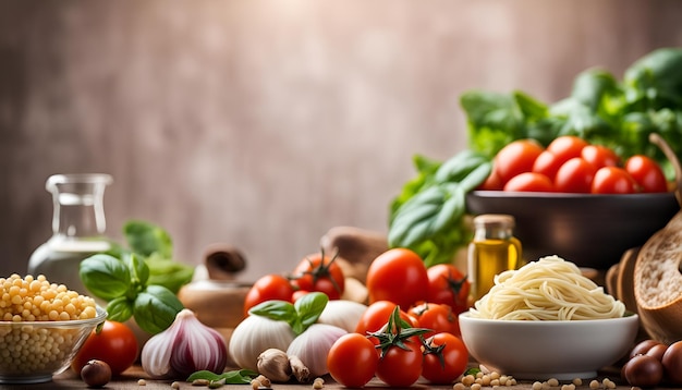 Rahmen für italienische Lebensmittelzutaten