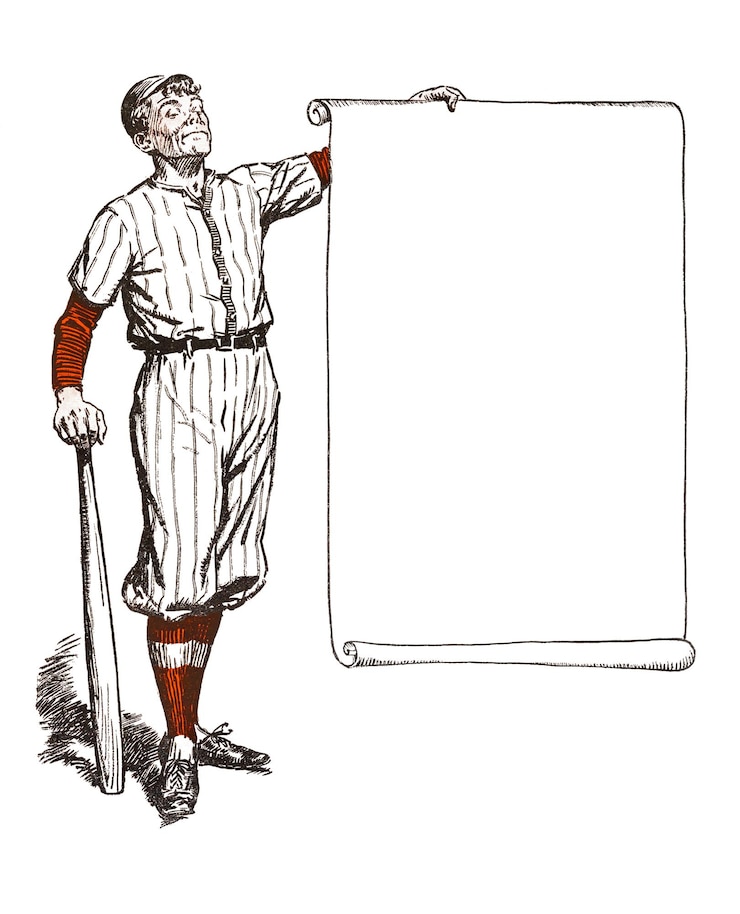 Foto rahmen mit baseballspieler png