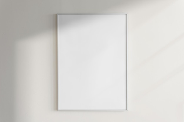 Rahmen-Mockup png an einer Wand mit natürlichem Licht