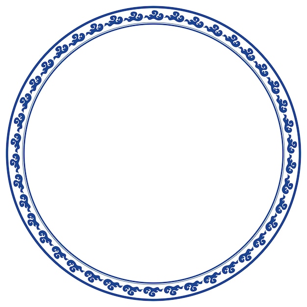 Rahmen png Wolkenmuster blauer Kreis im chinesischen Neujahrsthema