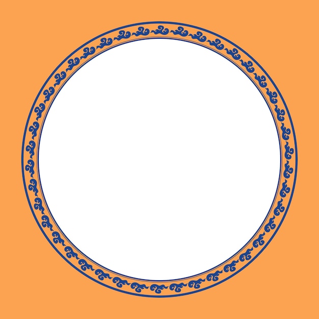 Rahmen png Wolkenmuster blauer Kreis im chinesischen Neujahrsthema