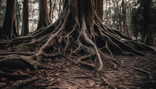 Raíces y ramas entrelazadas crean IA generativa de belleza antigua