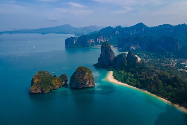 Railay Beach Krabi Tailândia a praia tropical de Railay Krabi