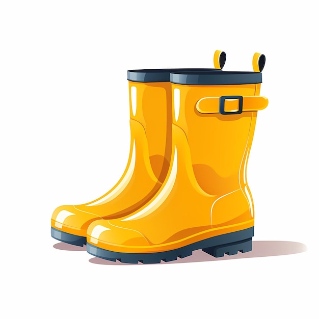 Foto rain_boots_flat_illustration_on_white_background