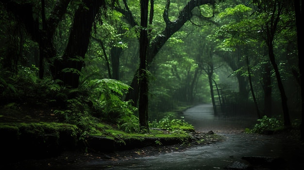 Rain39s Breath of Life Dichte Wälder blühen in frischem Grün