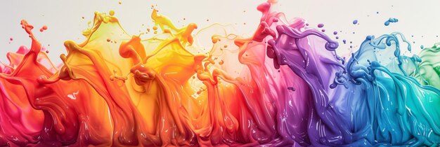 Rainbow Ink Splash Collage Inteligência Artificial Gerativa