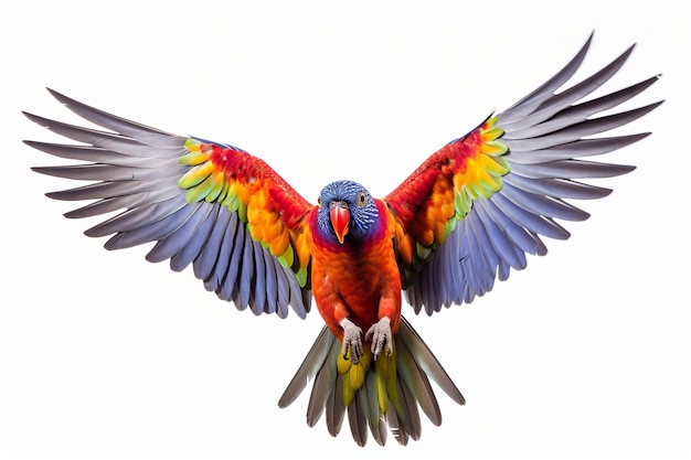 Rainbow Lorikeet39s muestra las alas impresionantes