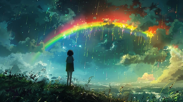 Rainbow Makoto Shinkai High-Quality-Stil