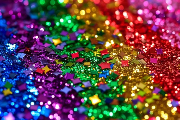 Rainbow Radiance Confetti Hintergrundfoto