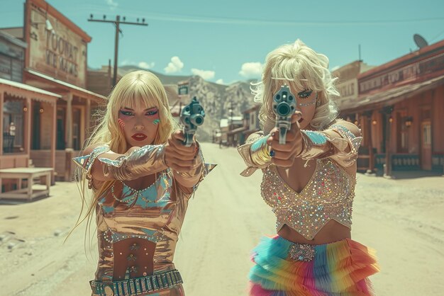 Foto rainbow showdown drag divas duel no oeste selvagem