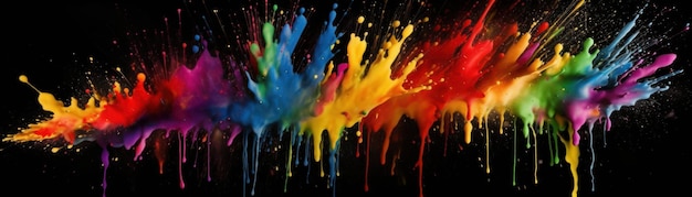 Rainbow Splatter Banner horizontal generado por IA