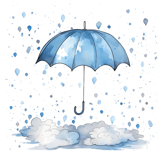 Foto rainy day earth hour-rahmen in form eines regenschirms mit regen-clipart fesselndem kunstwerk-design