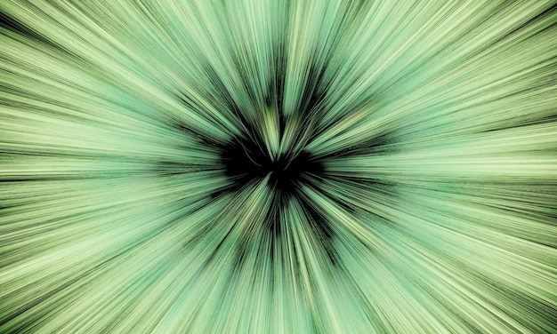 Raio de explosão abstrato azul esverdeado renderizado em 3D