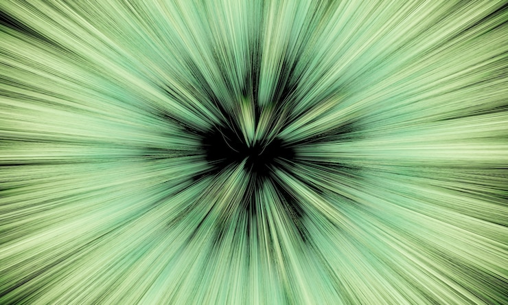 Foto raio de explosão abstrato azul esverdeado renderizado em 3d