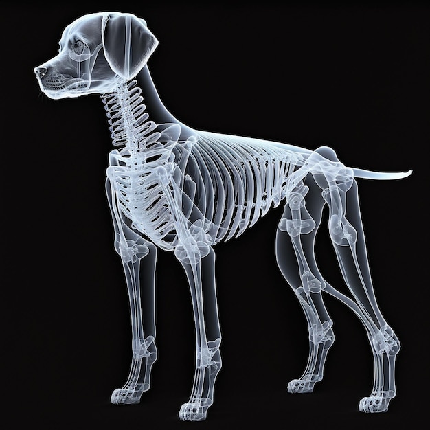 Foto raio-x de cachorro, ia generativa