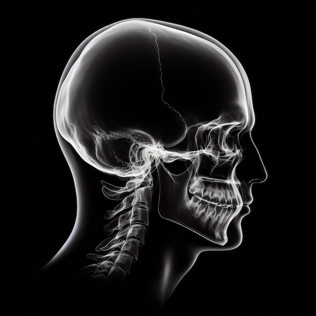 Foto raio-x do crânio humano