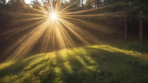 Raios de luz efeito sobreposição radiante raios de sol feixes de brilho brilhante brilho e brilho gradiente radial