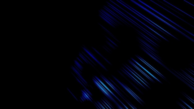 raios de néon azul escuro em um fundo preto