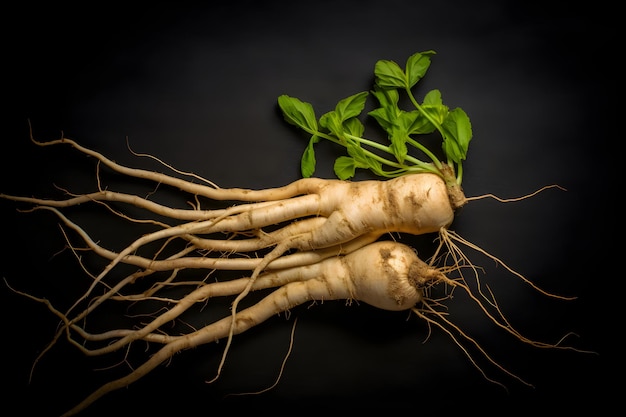 Raízes de ginseng medicina herbal asiática generativa gerada por ai