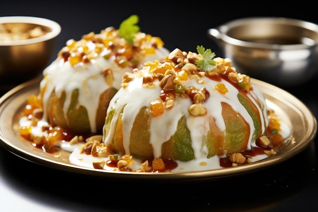 Raj Kachori es un chaat indio muy popular.