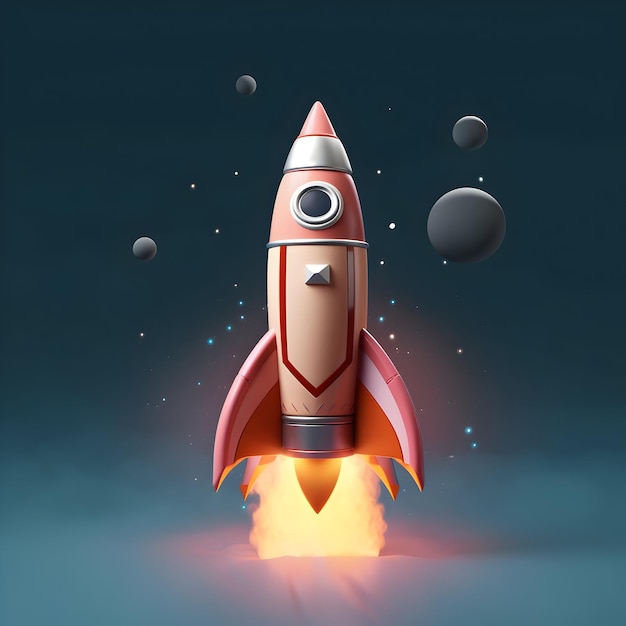 Raketen-Start-Illustration Unternehmens- oder Projektstart-Banner-Konzept Flachstilillustration