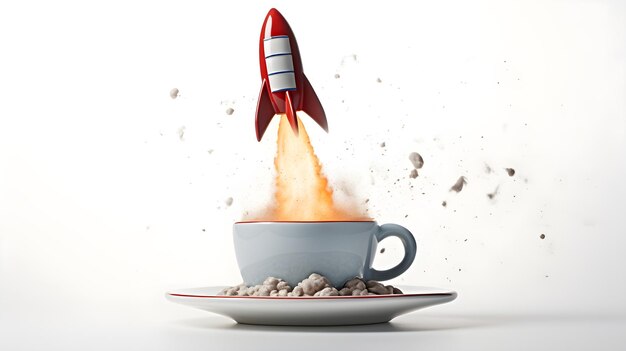 Raketenstart aus einer Kaffeetasse