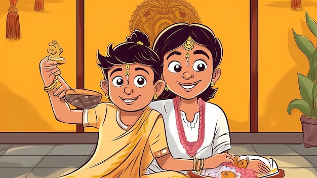 Rakhi ilustración aislada para Raksha Bandhan Generative Ai