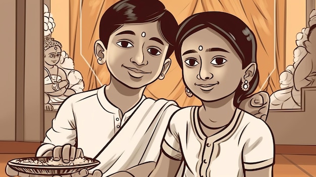 Rakhi isolierte Illustration für Raksha Bandhan Generative Ai