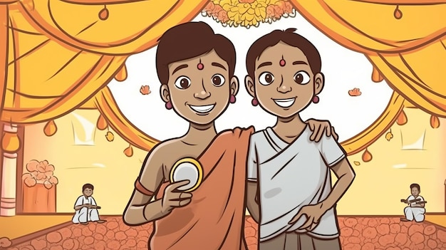 Rakhi isolierte Illustration für Raksha Bandhan Generative Ai