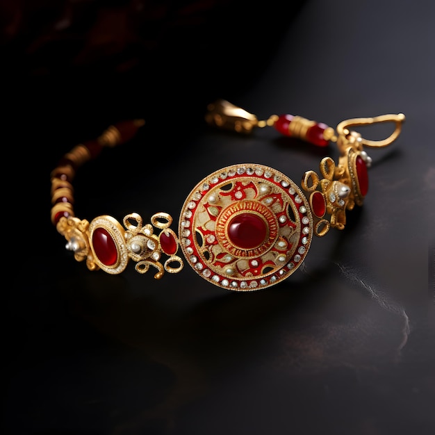 Un rakhi radiante adornado con hermosas cuentas