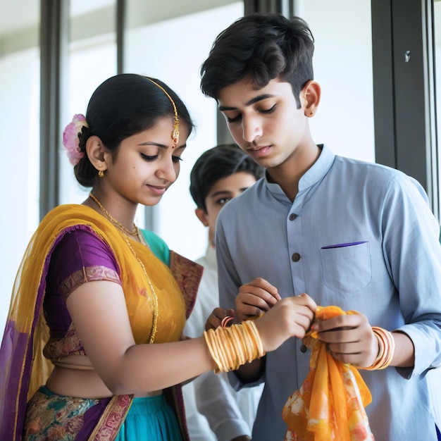 Foto raksha bandhan una celebración del amor entre hermanos y el vínculo eterno