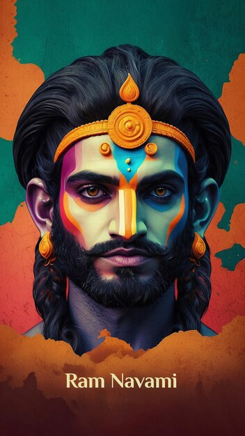 Ram Navami Illustration Hintergrund für Social Media Space Text