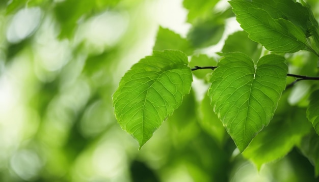 Una rama de árbol de hojas verdes