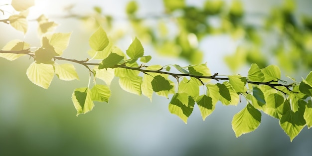 Una rama de un árbol con hojas verdes