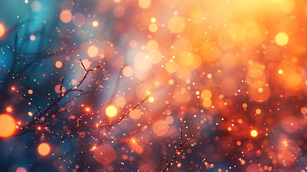 una rama de árbol con la luz en ella