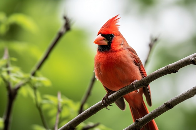 Foto la rama del cardenal rojo