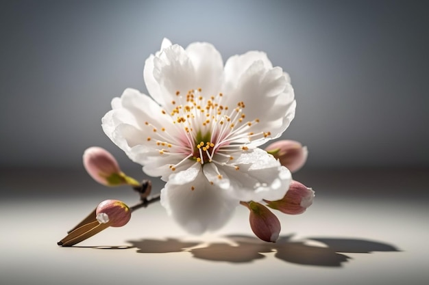 rama de cerezo japonés con flores florecientes