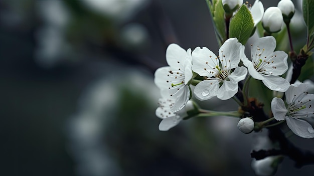 Una rama de una flor de cerezo con la palabra cereza en ella