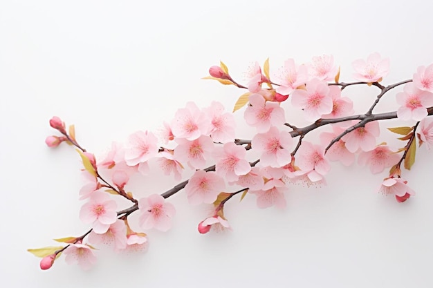 una rama de flores de cereza rosa con la palabra cereza en ella