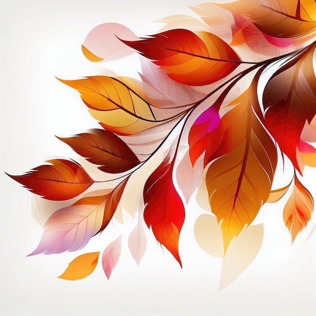 Rama con hojas de otoño IA generativa