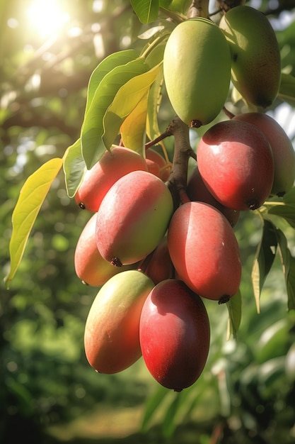 Una rama de mango en el árbol Ai arte generativo.