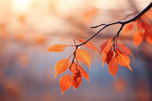 Rama naranja en otoño