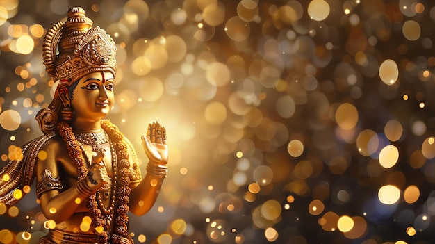 Foto rama navami bokeh hintergrund mit hindu-gott rama hintergrund