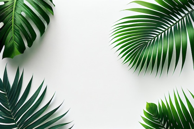 Rama de palma de hojas tropicales Ilustración Generativa AI