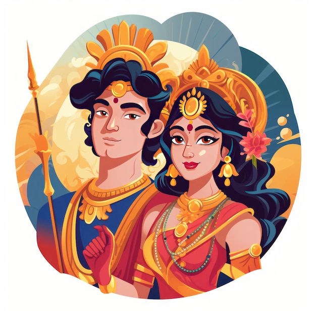 Rama- und Sita-Ikone für Diwali