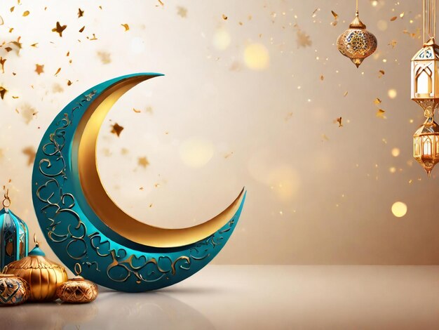 Ramadã Eid Mubarak fundo islâmico gerado pela IA