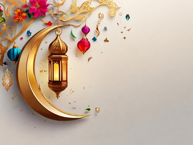 Ramadã Eid Mubarak fundo islâmico gerado pela IA