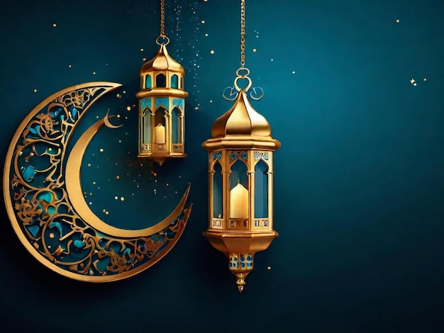 Ramadã Eid Mubarak fundo islâmico gerado pela IA