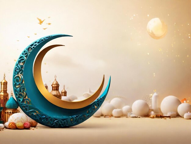 Ramadã Eid Mubarak fundo islâmico gerado pela IA