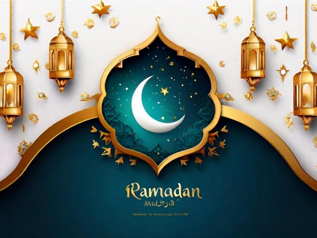 Foto ramadã eid mubarak fundo islâmico gerado pela ia